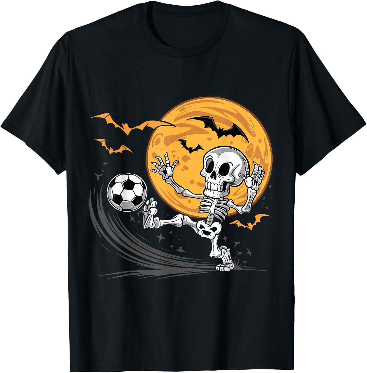Soccer Skeleton Halloween Men Boys Soccer Player Halloween T-Shirt - T-Shirt | Black