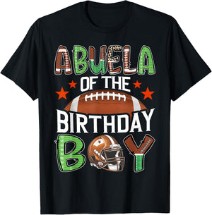 Abuela Of The Birthday Boy Game Day Football T-Shirt - T-Shirt | Black