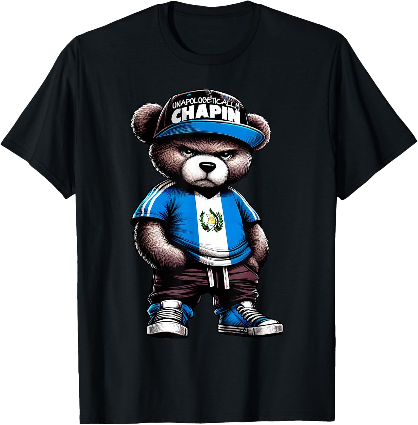 Unapologetically Chapin Guatemala Flag Camisa de Guatemala T-Shirt - T-Shirt | Black