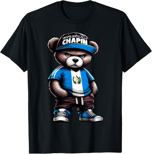 Unapologetically Chapin Guatemala Flag Camisa de Guatemala T-Shirt - T-Shirt | Black