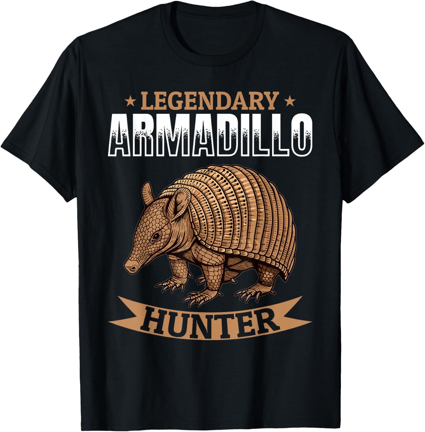 Funny Armadillo Animal Legendary Armadillo Hunter T-Shirt - T-Shirt | Black
