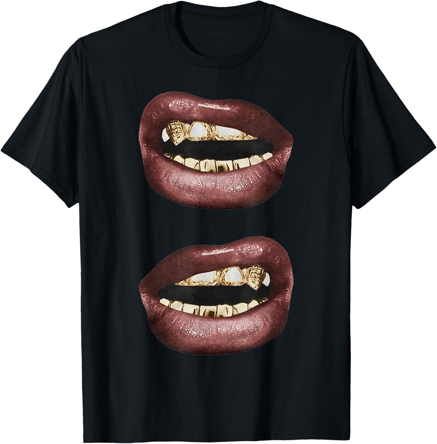 Grillz Jewelry Grills Fashion Mouth Nails Y2KK Lips T-Shirt - T-Shirt | Black