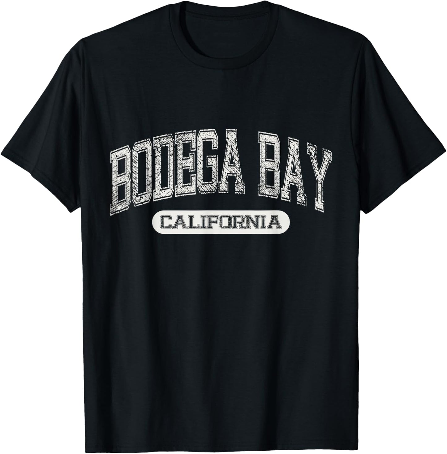 Vintage Bodega Bay CALIFORNIA Retro Distressed Cali Souvenir T-Shirt - T-Shirt | Black