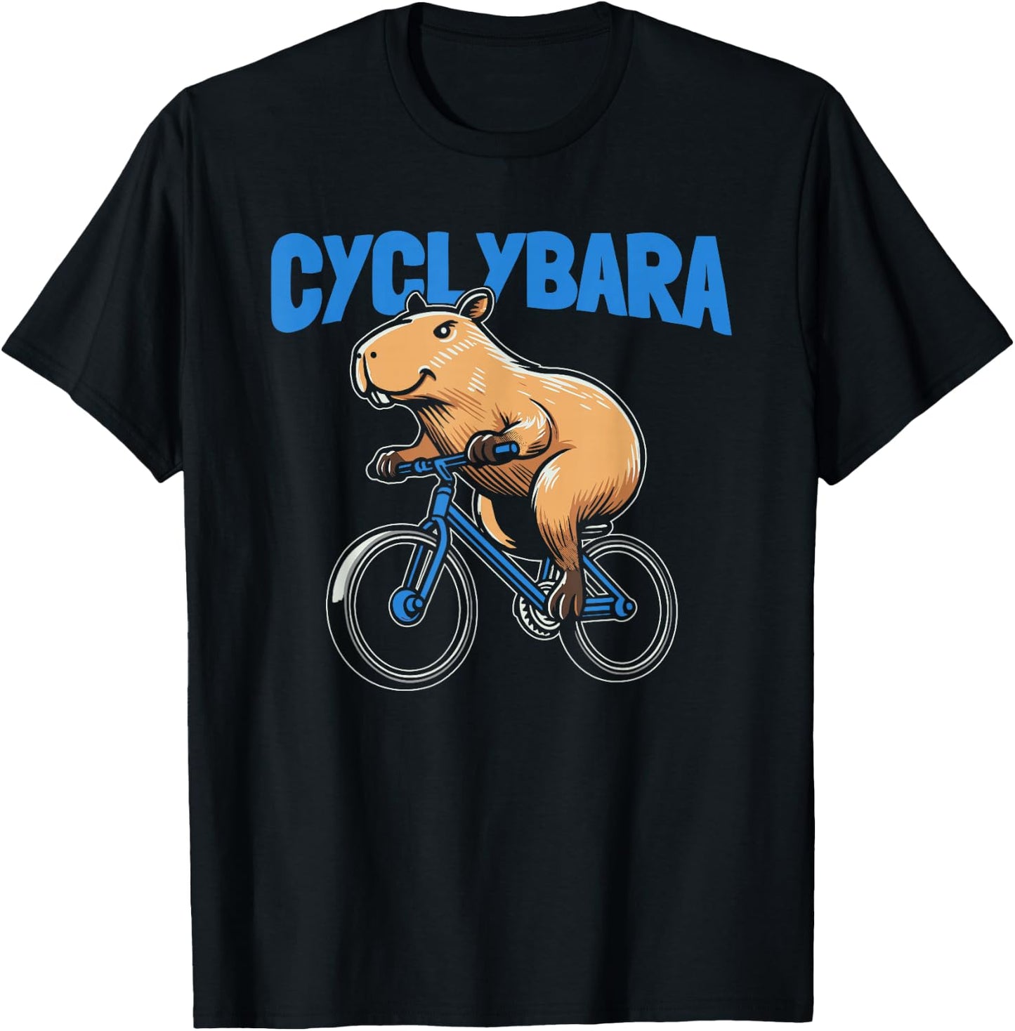 Capybara Cyclist Bicycle Bike Cycle - Cycling Cyclybara T-Shirt - T-Shirt | Black