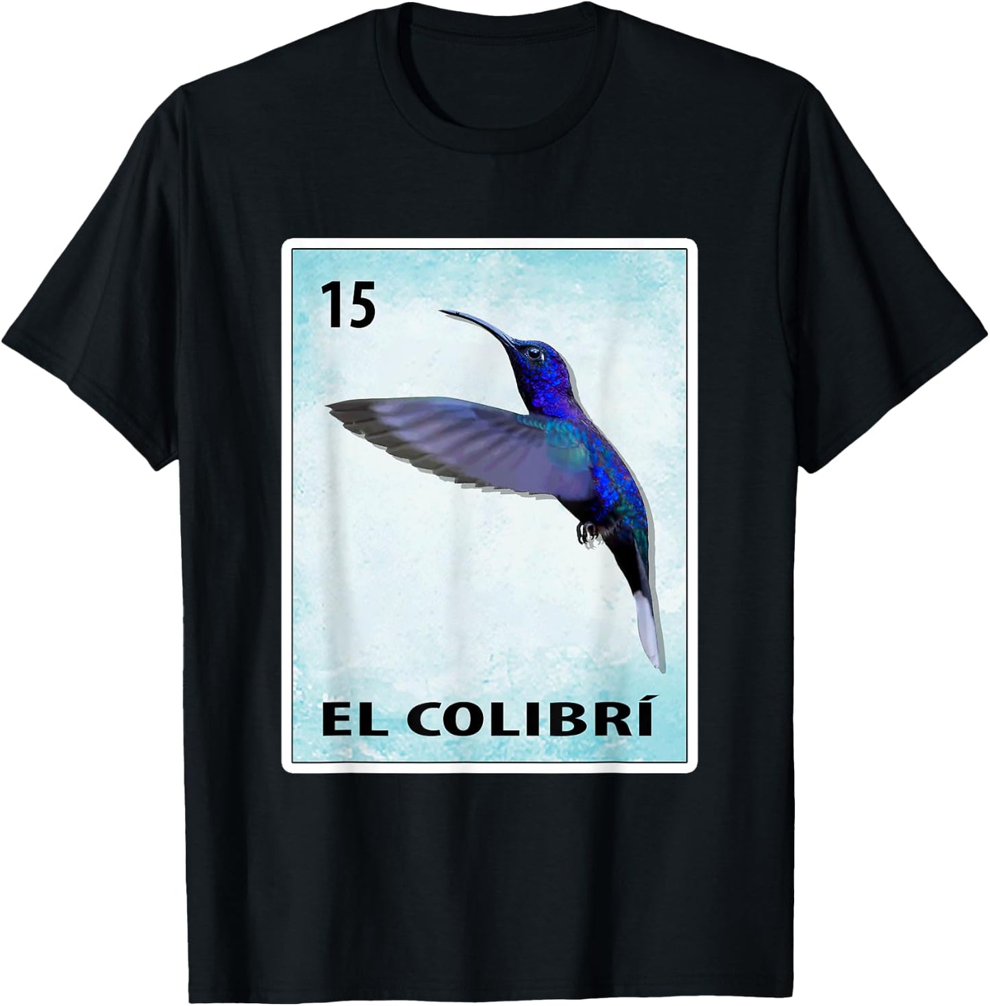 El Colibri Mexican Hummingbird Cards T-Shirt - T-Shirt | Black