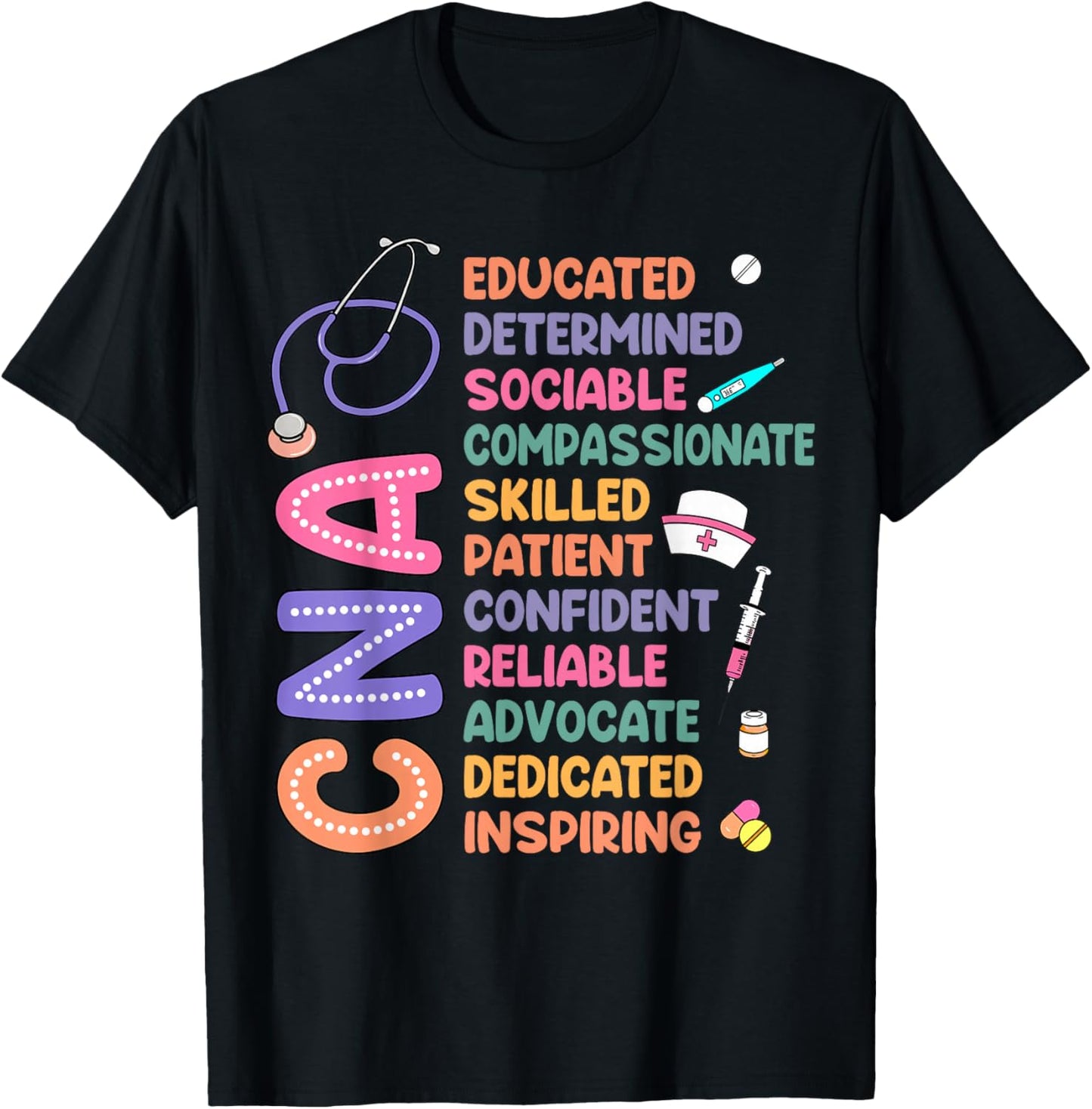 Groovy Nursing CNA Nurse Week Certified Nursing Assistant T-Shirt - T-Shirt | Black