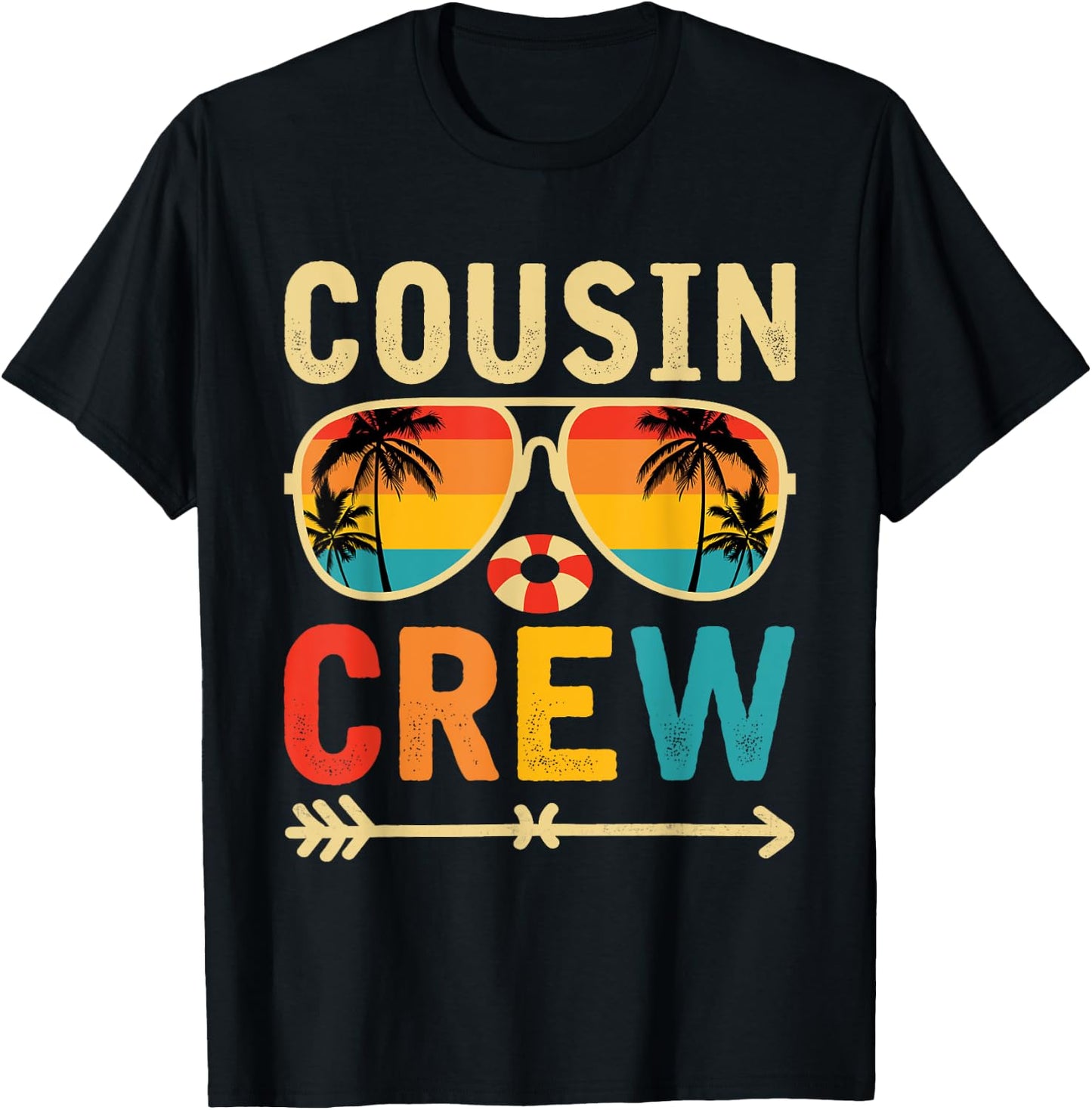 Cousin crew 2025 Summer Vacation Beach Family Trips Matching Women Girls Kids T-Shirt - T-Shirt | Black