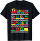 Train Railroad Lover ABC Alphabet A-Z ABCs Kindergarten Kids T-Shirt - T-Shirt | Black