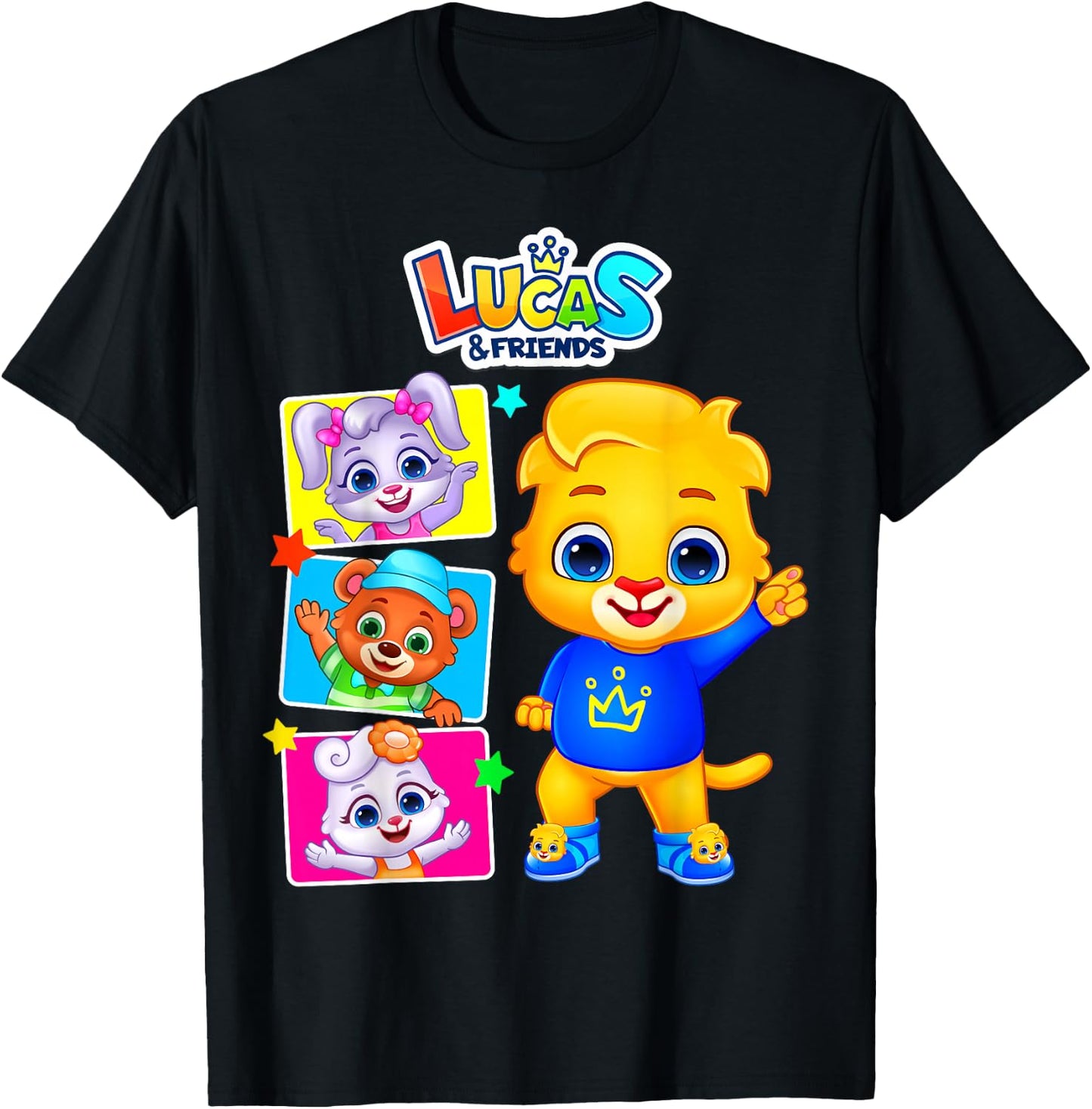 Kids Popular Characters | Lucas and Friends by RV AppStudios T-Shirt - T-Shirt | Black