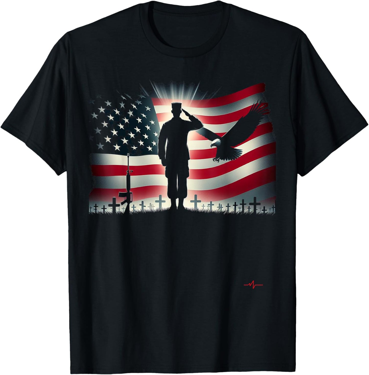 Memorial Day We Will Never Forget Remember The Fallen Flag T-Shirt - T-Shirt | Black