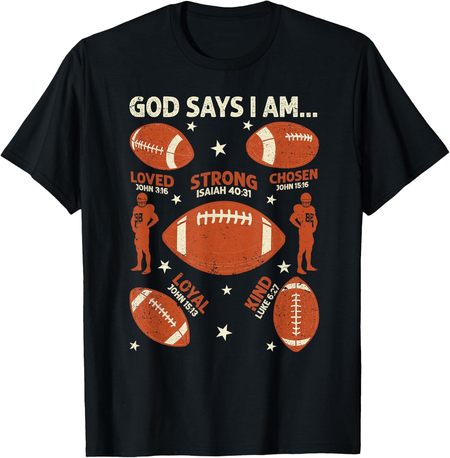 God Says I Am American Football Lover Men Women Christian T-Shirt - T-Shirt | Black