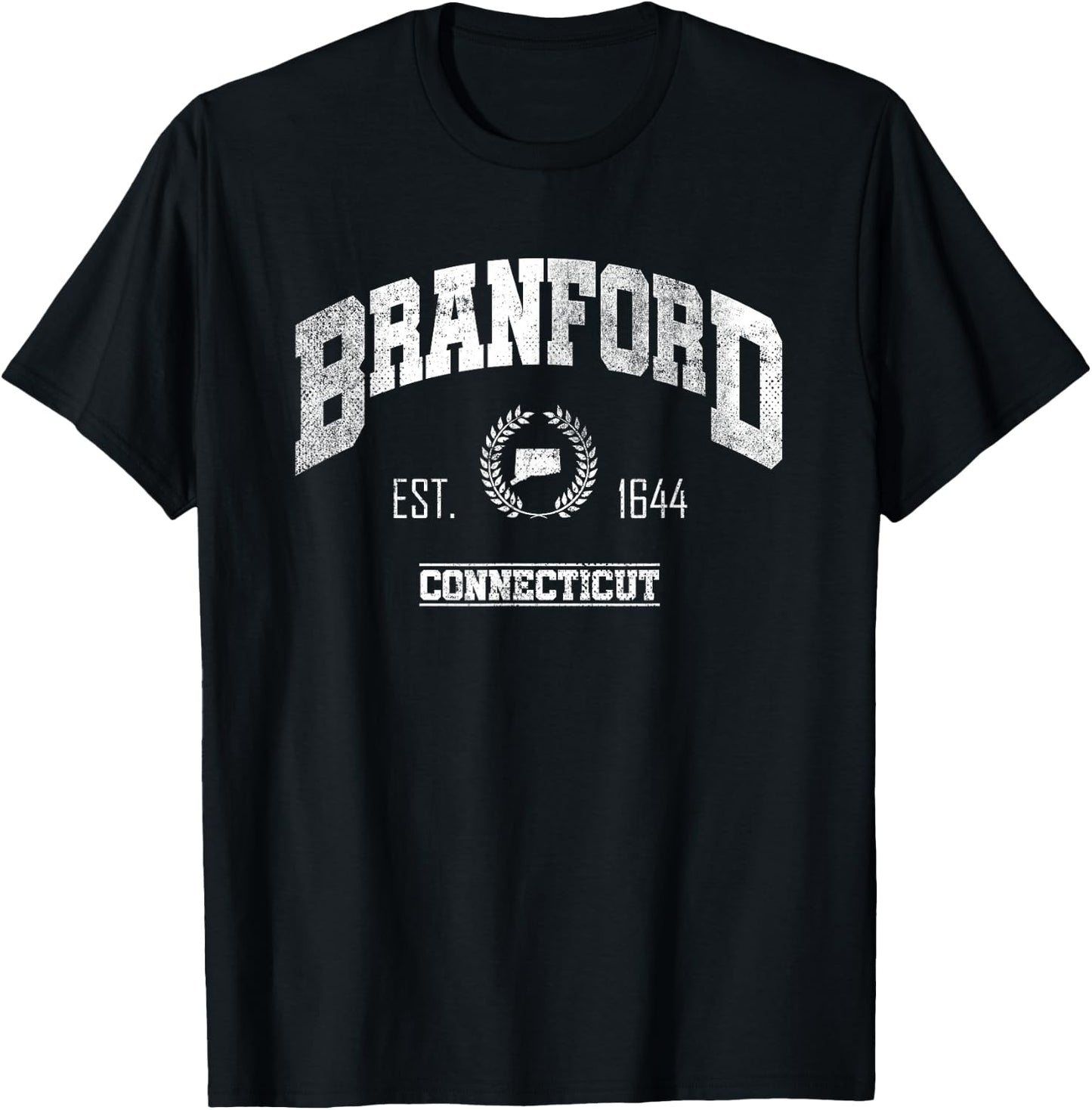Branford CT | Connecticut | Vintage Throwback T-Shirt - T-Shirt | Black