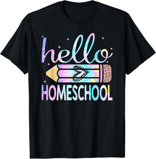 Back To School Hello Homeschool Leopard Tie Dye Pencil
