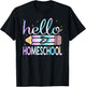 Back To School Hello Homeschool Leopard Tie Dye Pencil T-Shirt - T-Shirt | Black