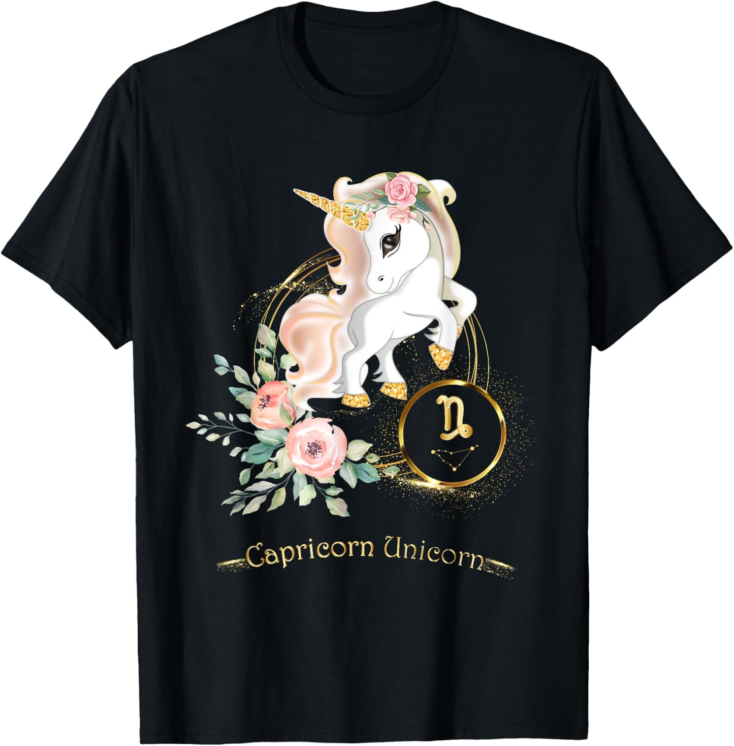 Capricorn Shirt Zodiac Unicorn Sign Astrology Kids T-Shirt - T-Shirt | Black