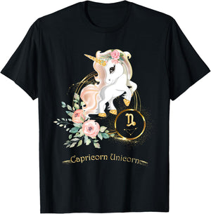 Capricorn Shirt Zodiac Unicorn Sign Astrology Kids T-Shirt - T-Shirt | Black