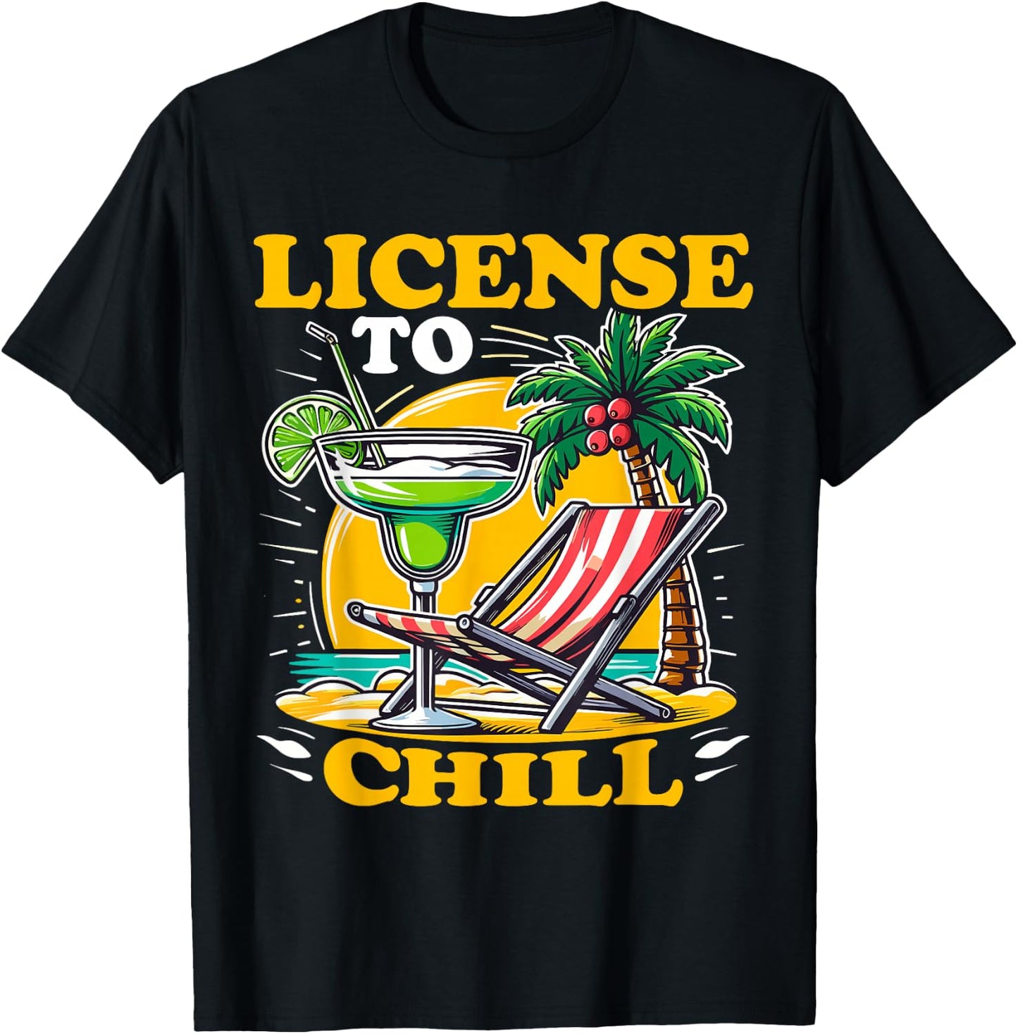 License to Chills Funny Cocktail T-Shirt - T-Shirt | Black