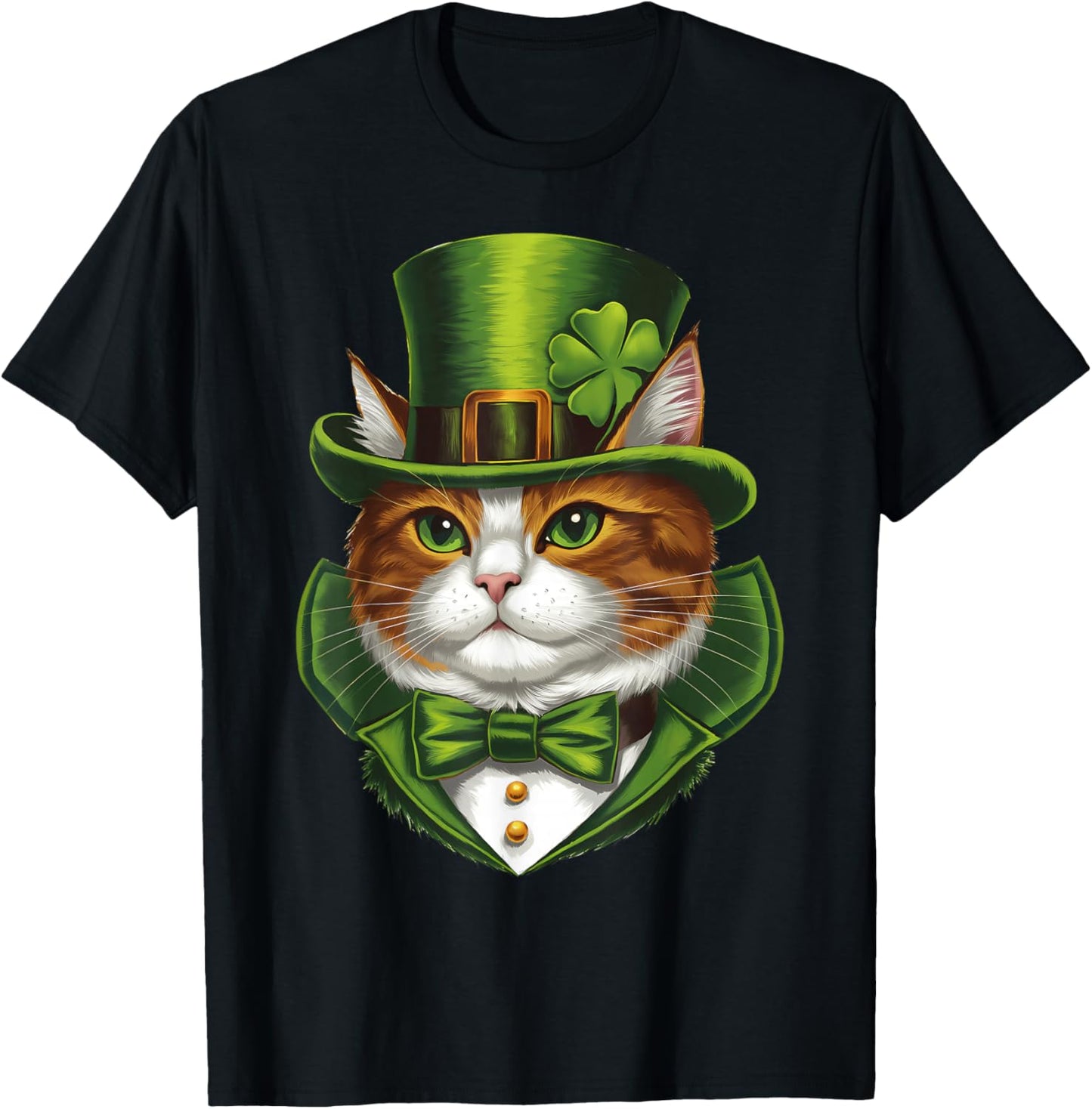 Irish Cat St Patricks Day Catricks Day Kitty Kitten Lover T-Shirt - T-Shirt | Black