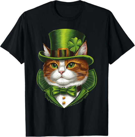 Irish Cat St Patricks Day Catricks Day Kitty Kitten Lover T-Shirt - T-Shirt | Black