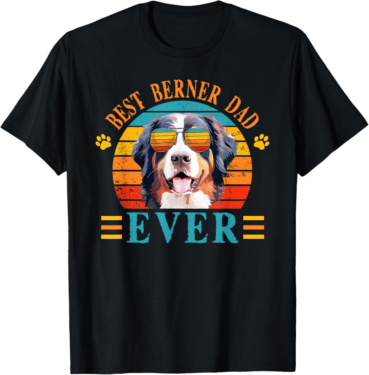 Best Dog Dad Ever, Father's Day Berner Dad T-Shirt - T-Shirt | Black