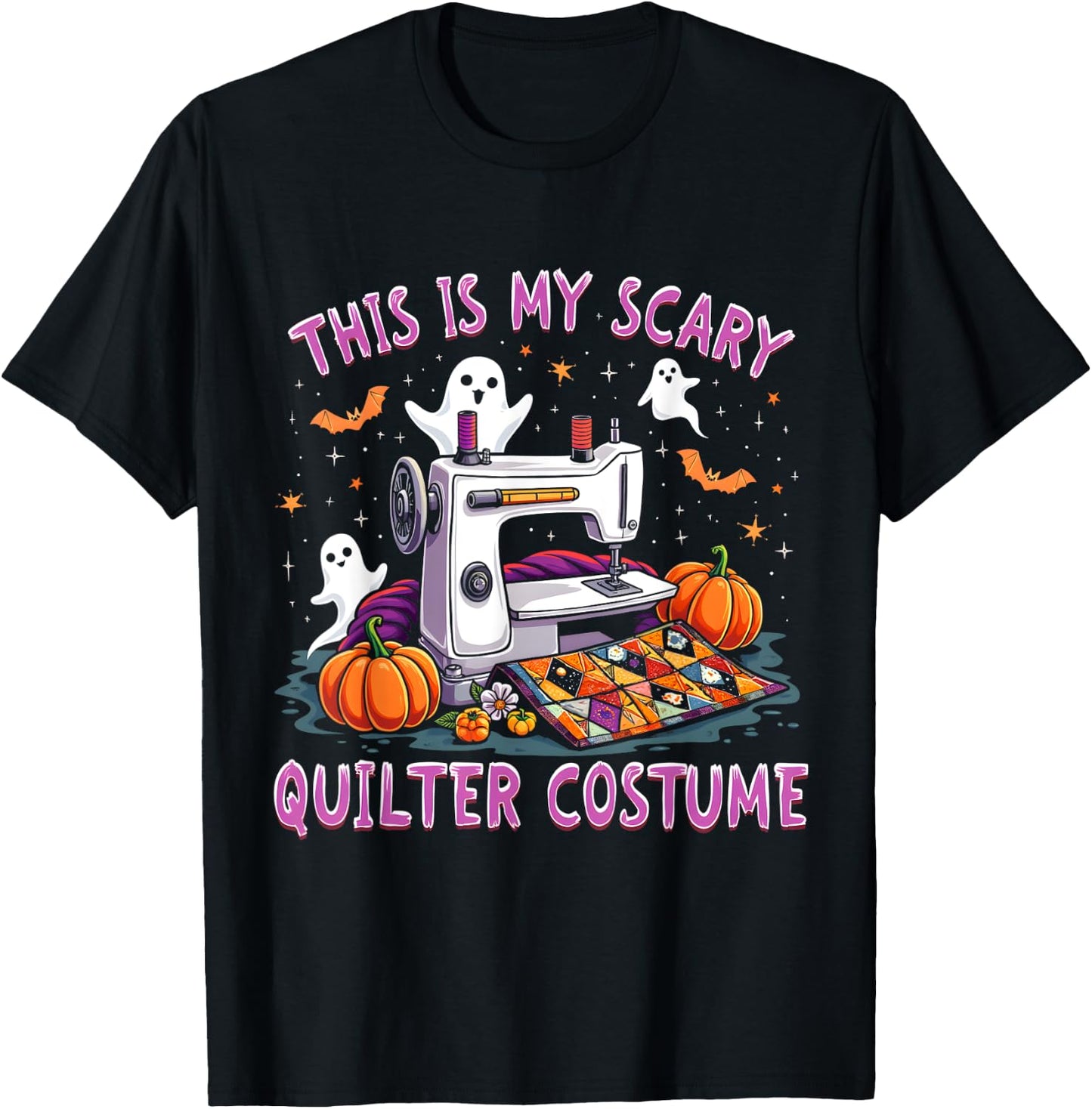 This Is My Scary Quilter Costume Halloween Quilter's Spooky T-Shirt - T-Shirt | Black