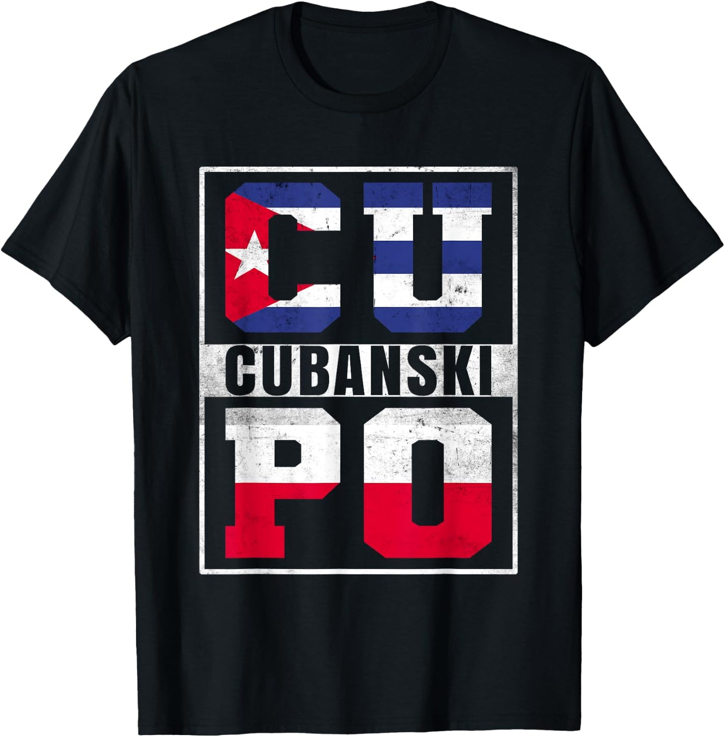 Cubanski Roots Cuba and Poland Mix Polish Cuban T-Shirt - T-Shirt | Black