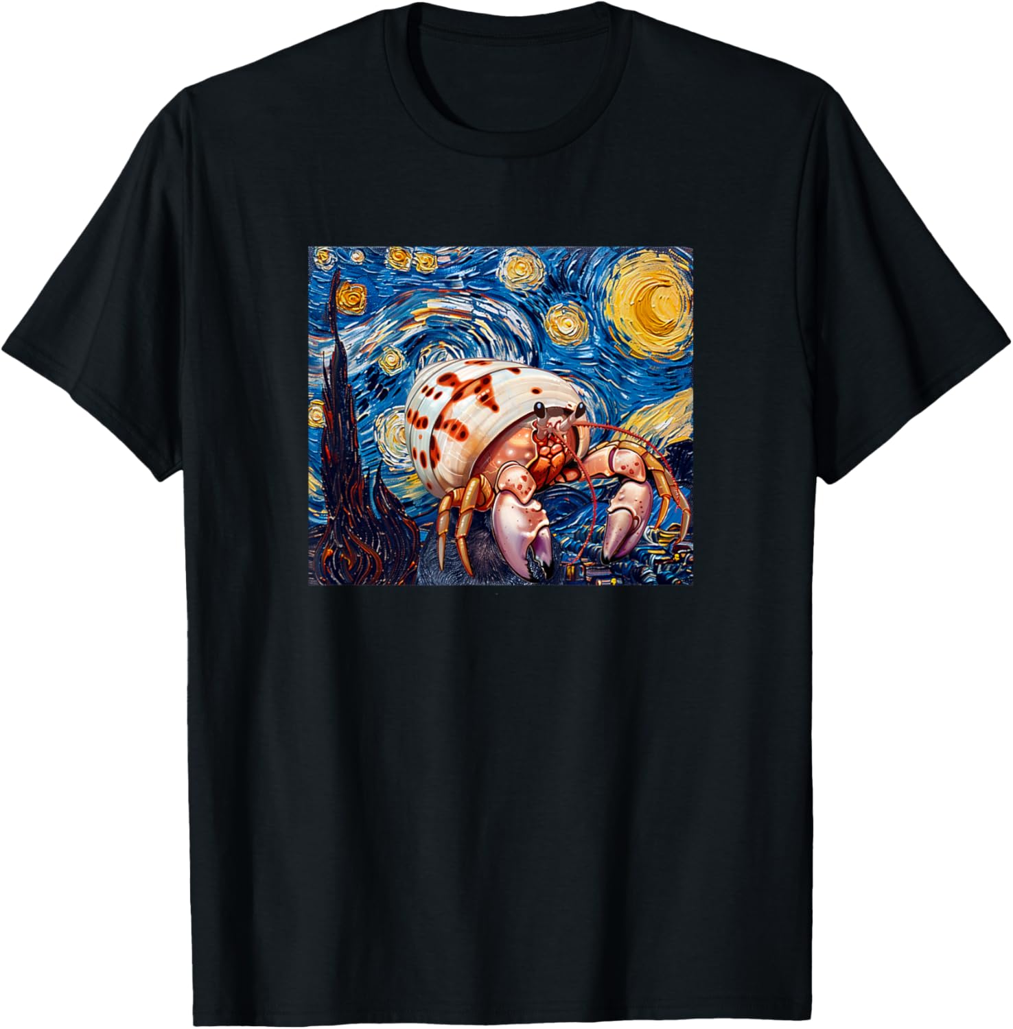 Starry Night Pet Hermit Crab Lover T-Shirt - T-Shirt | Black