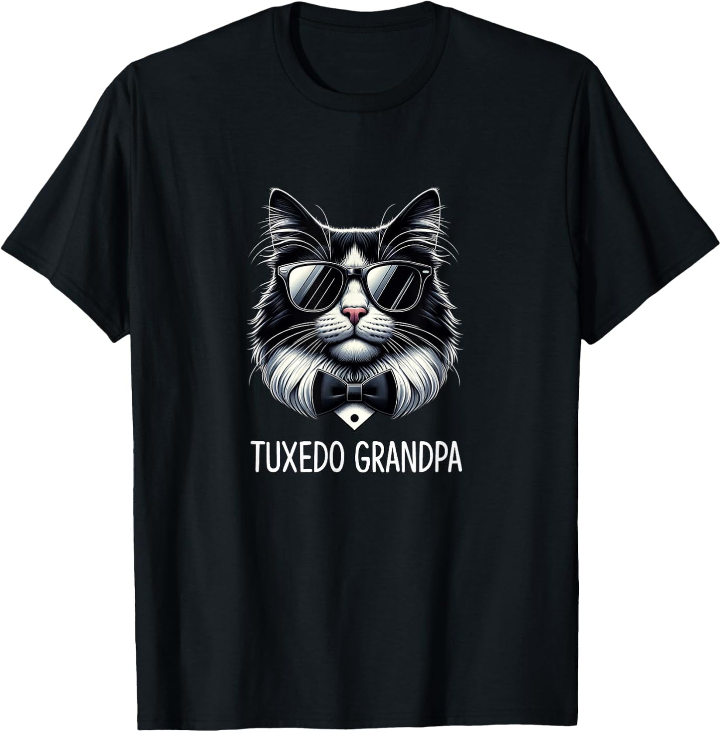 Tuxedo Grandpa - Tuxedo Cat T-Shirt - T-Shirt | Black