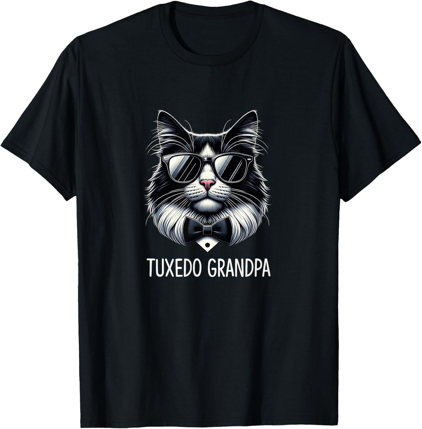 Tuxedo Grandpa - Tuxedo Cat T-Shirt - T-Shirt | Black