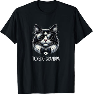 Tuxedo Grandpa - Tuxedo Cat T-Shirt - T-Shirt | Black