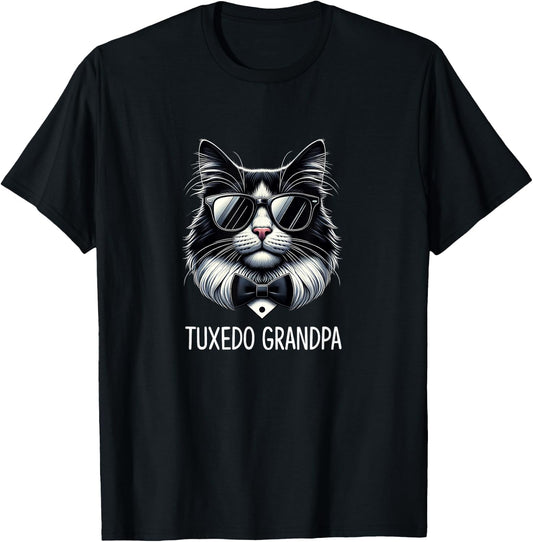 Tuxedo Grandpa - Tuxedo Cat T-Shirt - T-Shirt | Black