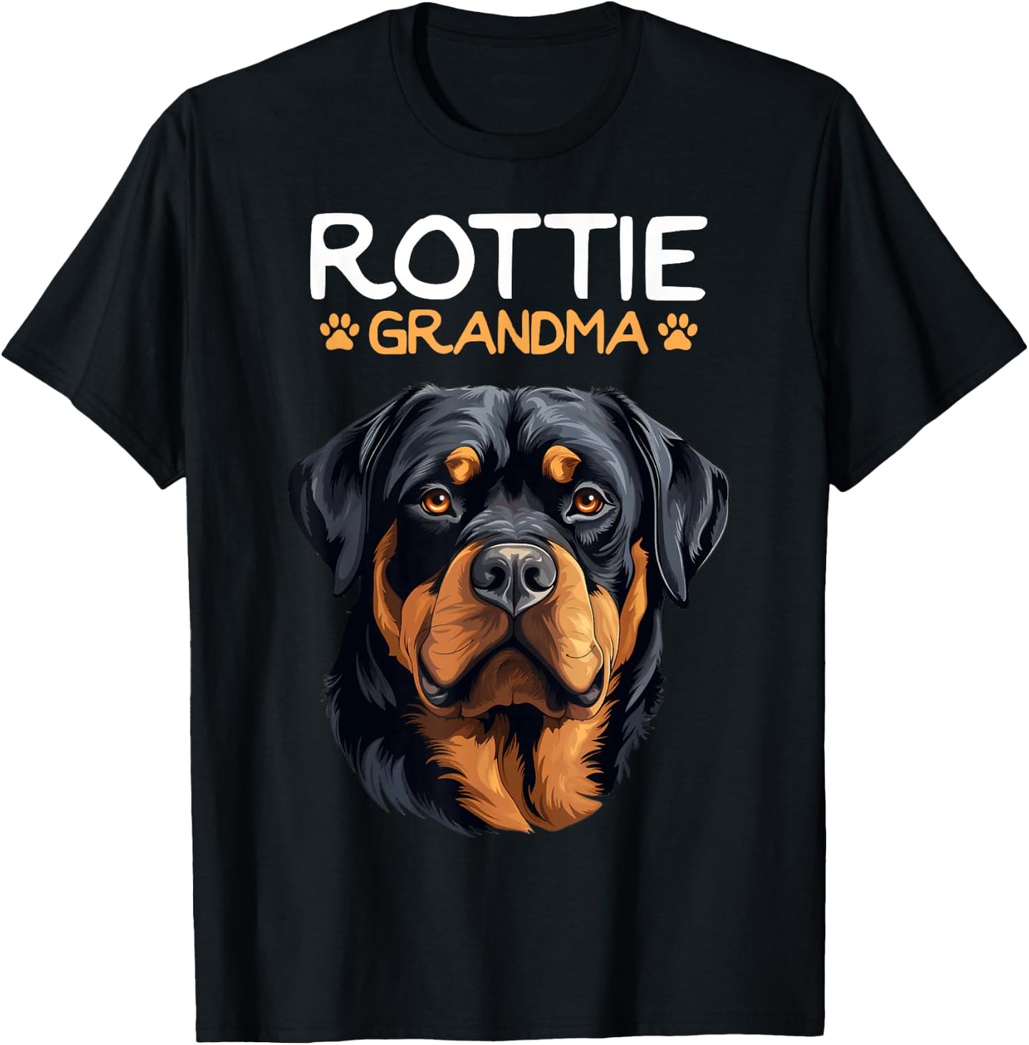 Rottweiler Mom Apparel & Gift Ideas Girls Women Rottie Grandma Rottweiler Dog T-Shirt - T-Shirt | Black
