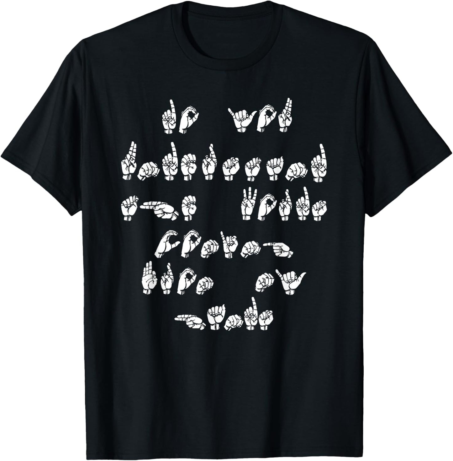 ASL American Sign Language T-Shirt - T-Shirt | Black