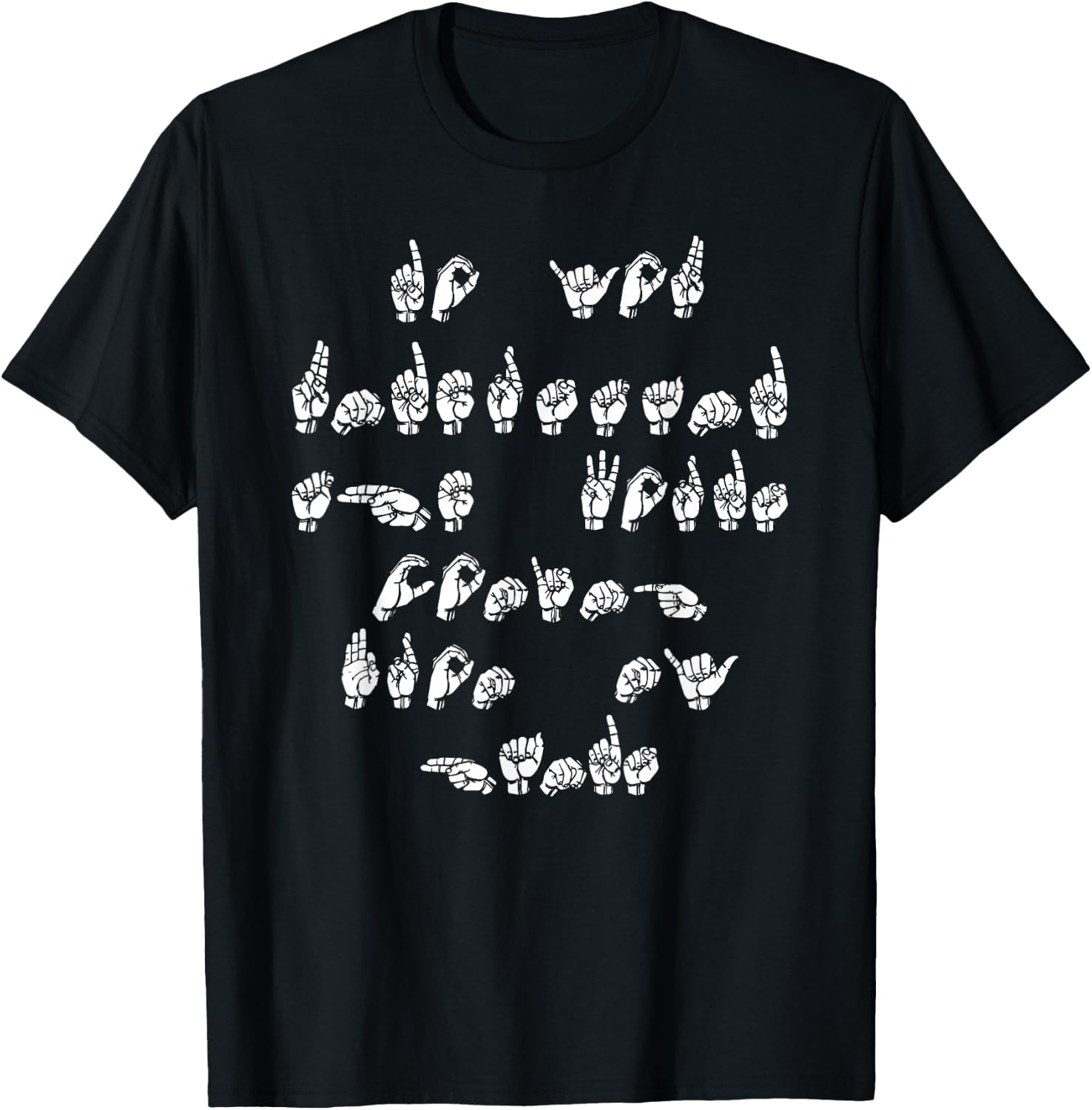 ASL American Sign Language T-Shirt - T-Shirt | Black