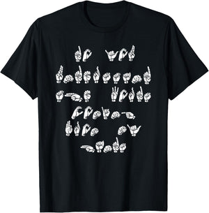 ASL American Sign Language T-Shirt - T-Shirt | Black
