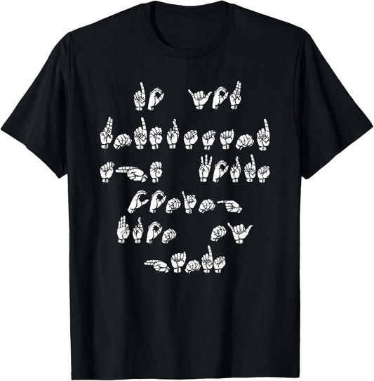 ASL American Sign Language T-Shirt - T-Shirt | Black