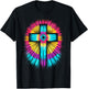 Vibrant Tie Dye Cross Christian Apparel Cross T-Shirt - T-Shirt | Black