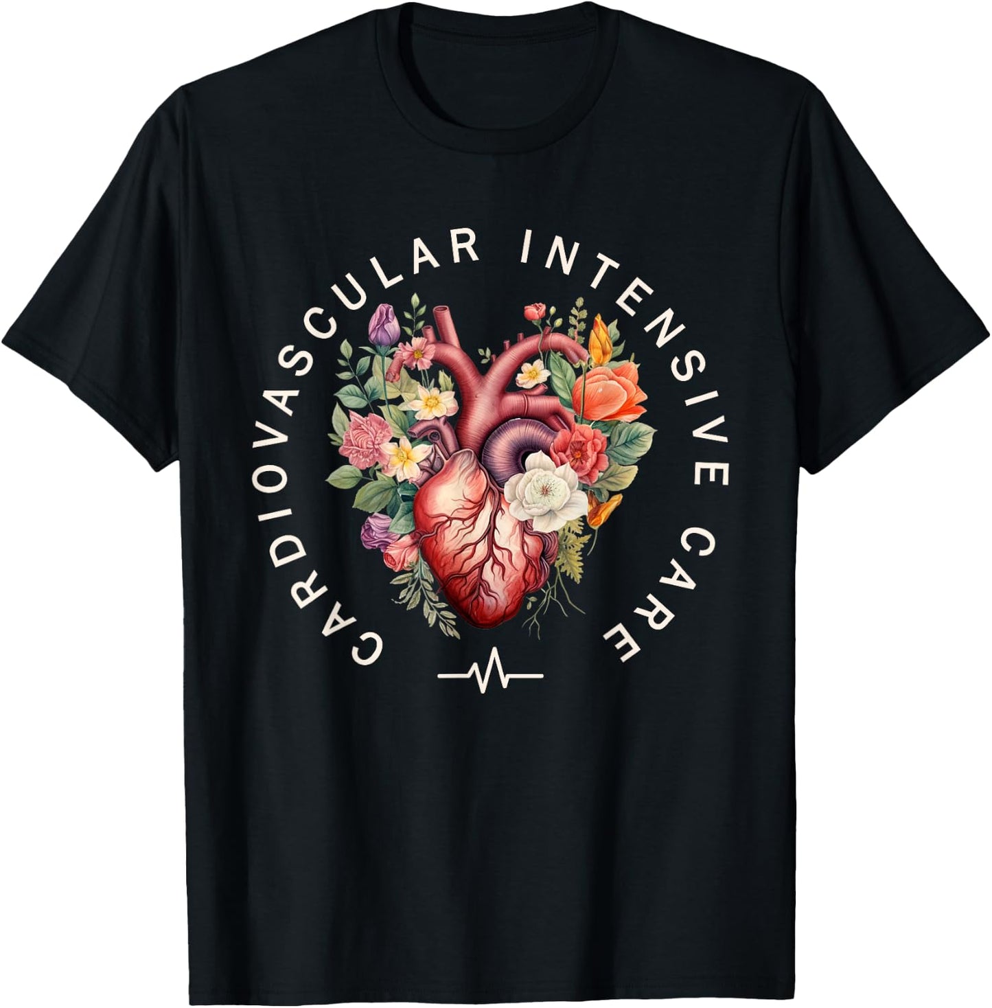 Cardiovascular Intensive Care Heart Cardiac ICU CVICU Nurse T-Shirt - T-Shirt | Black