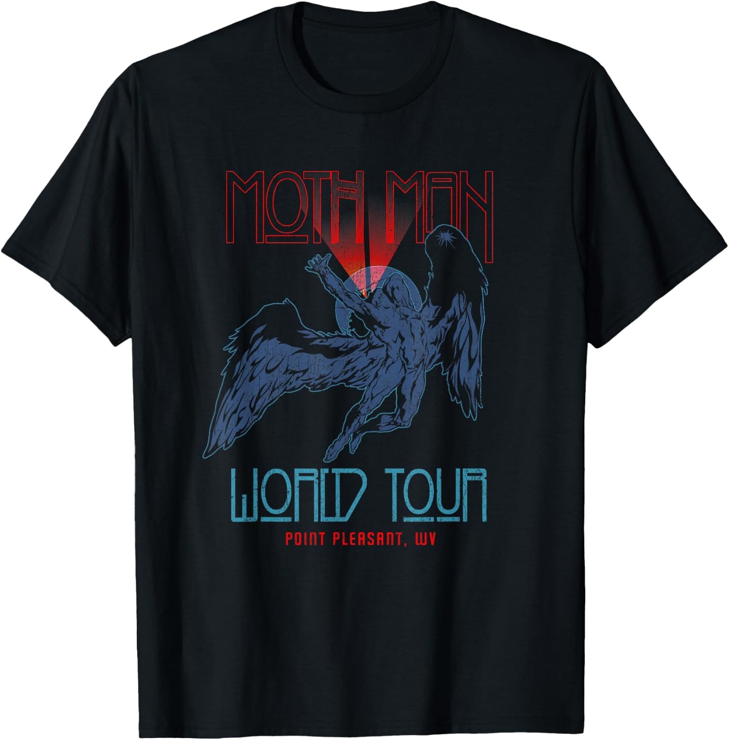 Cryptid Humanoid Alliance Vintage Mothman World Tour Black T-Shirt - T-Shirt | Black