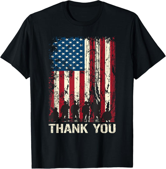 American Flag Veterans Day Patriotic Men Women Kids Boys T-Shirt - T-Shirt | Black
