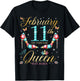 On February 11th A Queen Was Born on February 11 Birthday T-Shirt - T-Shirt | Black