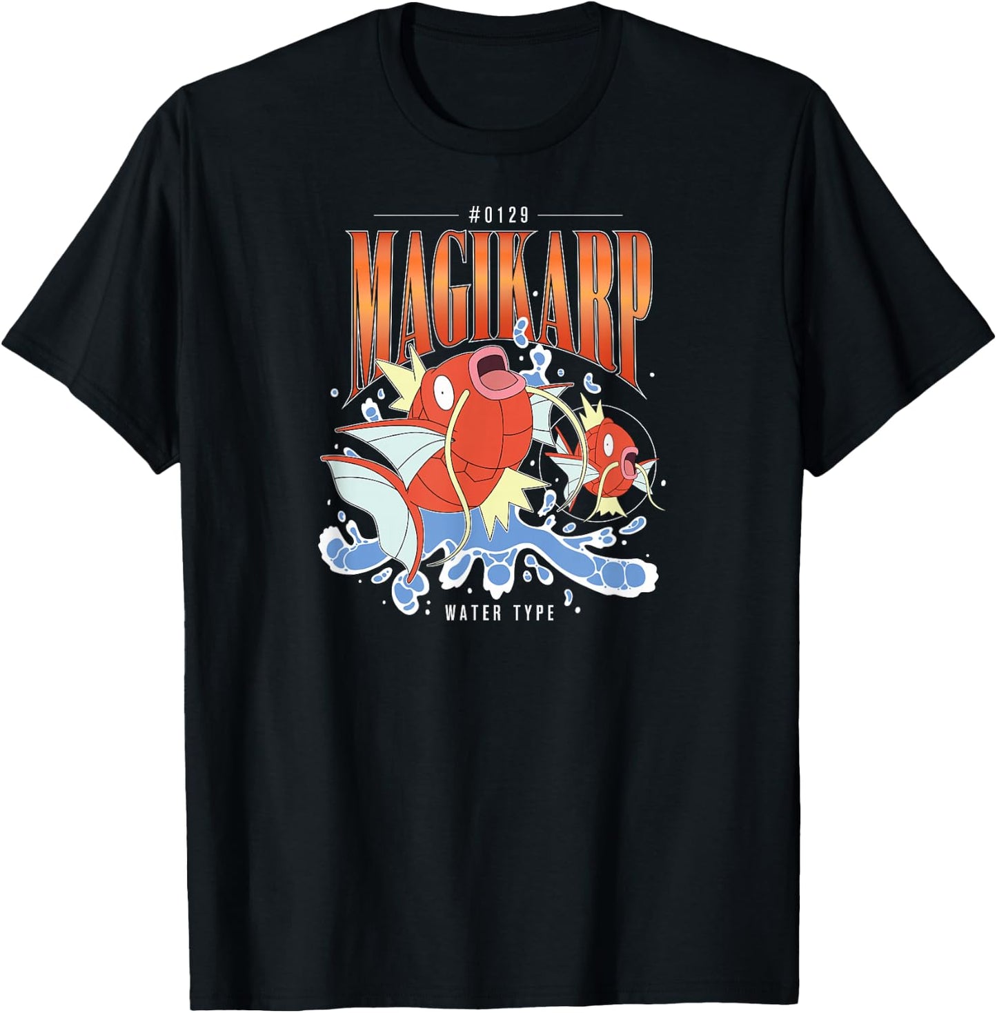Pokémon - Magikarp Water Type Retro Bootleg T-Shirt - T-Shirt | Black