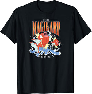 Pokémon - Magikarp Water Type Retro Bootleg T-Shirt - T-Shirt | Black