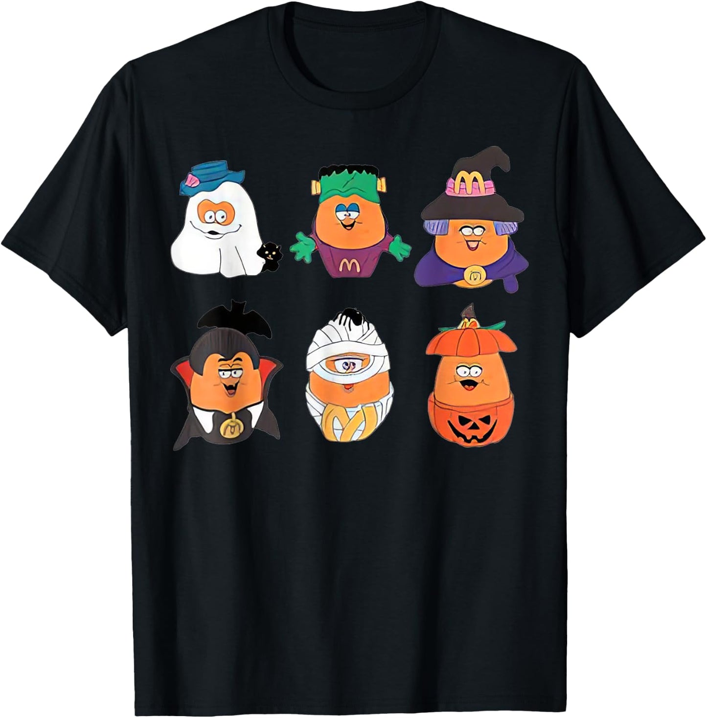 Chicken Nugget Halloween Retro 90S Pumpkin Boo T-Shirt - T-Shirt | Black