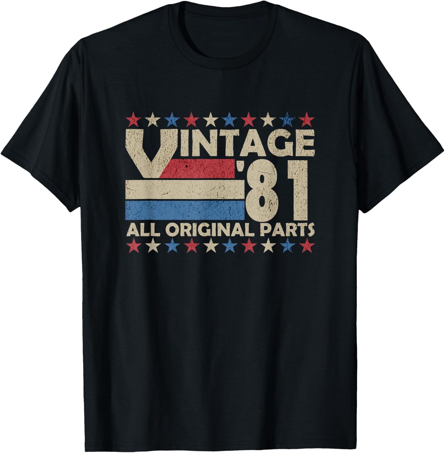 Vintage '81 All Original Parts Retro T-Shirt - T-Shirt | Black