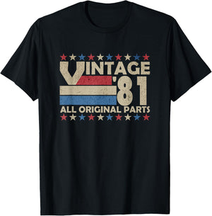 Vintage '81 All Original Parts Retro T-Shirt - T-Shirt | Black