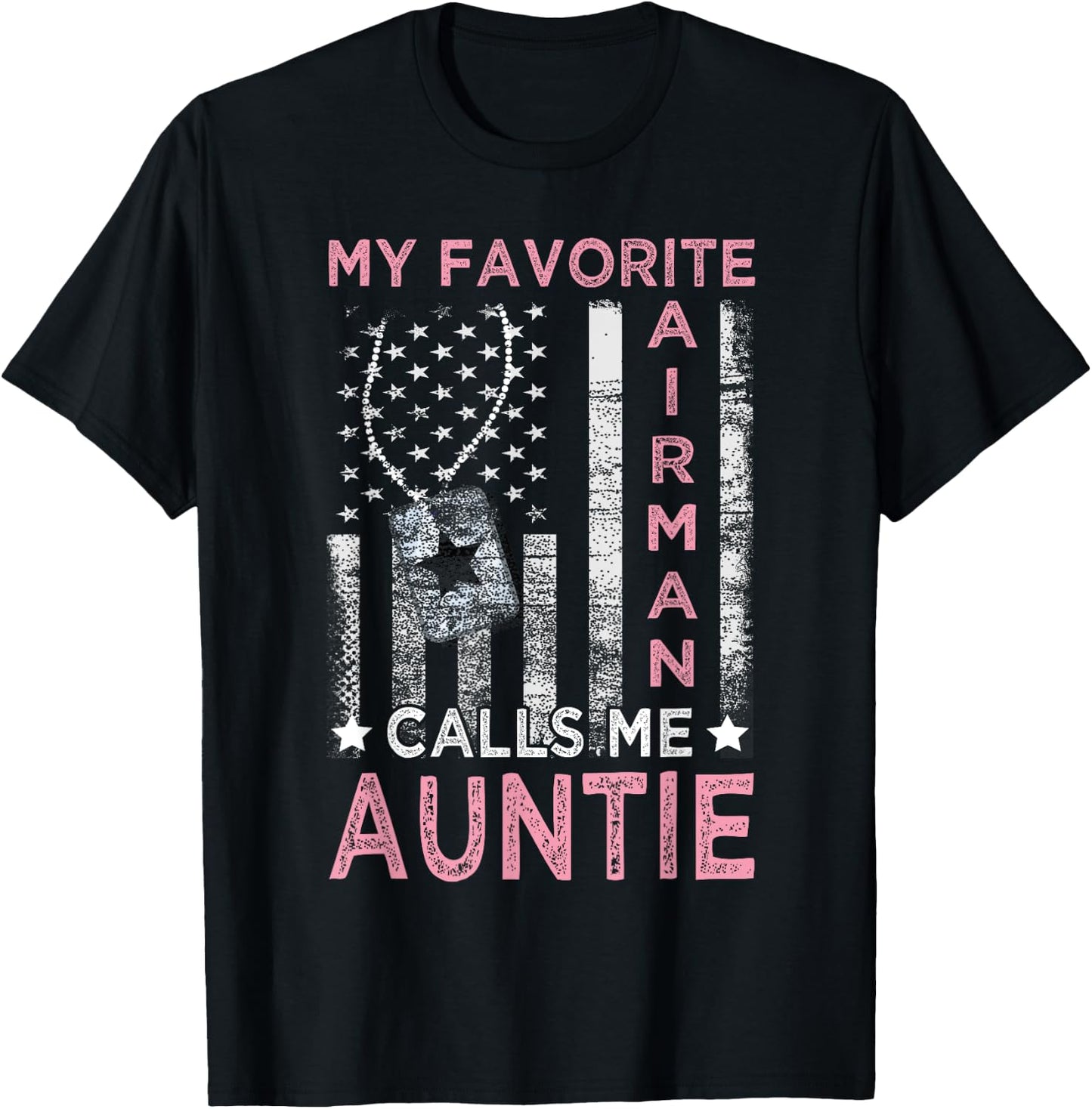 Proud Airman Auntie 4th Of July Independence Day Women's Auntie Airman Graduation - Black, Small T-Shirt - T-Shirt | Black