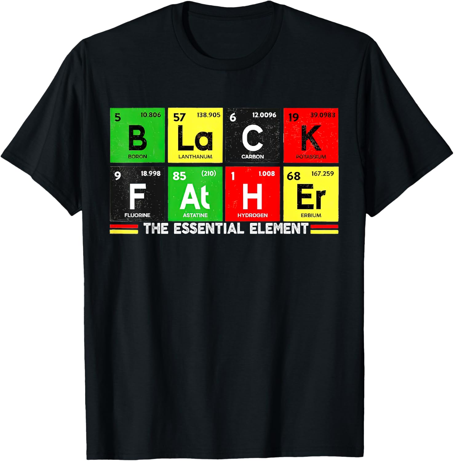 Black Father Essential Element Father's Day, Pride Black Dad T-Shirt - T-Shirt | Black