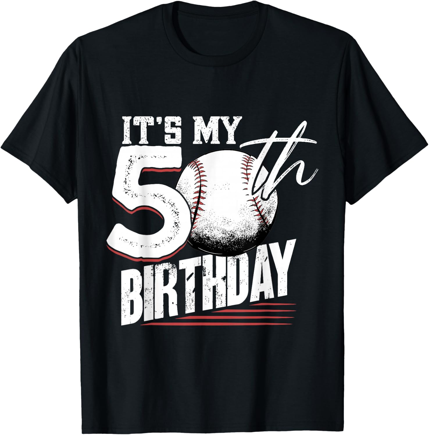 50 Years Old Vintage Baseball 50th Birthday T-Shirt - T-Shirt | Black