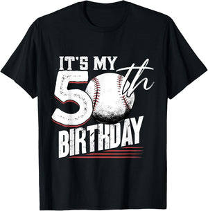 50 Years Old Vintage Baseball 50th Birthday T-Shirt - T-Shirt | Black